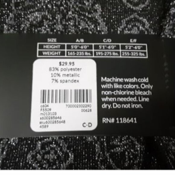 Lane Bryant Leggings Metallic Black Silver Damask Sparkle Shine Shimmer NEW C/D - Picture 3 of 7